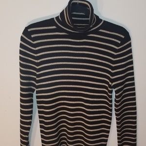 RALPH LAUREN Black & Gold Turtleneck Sweater